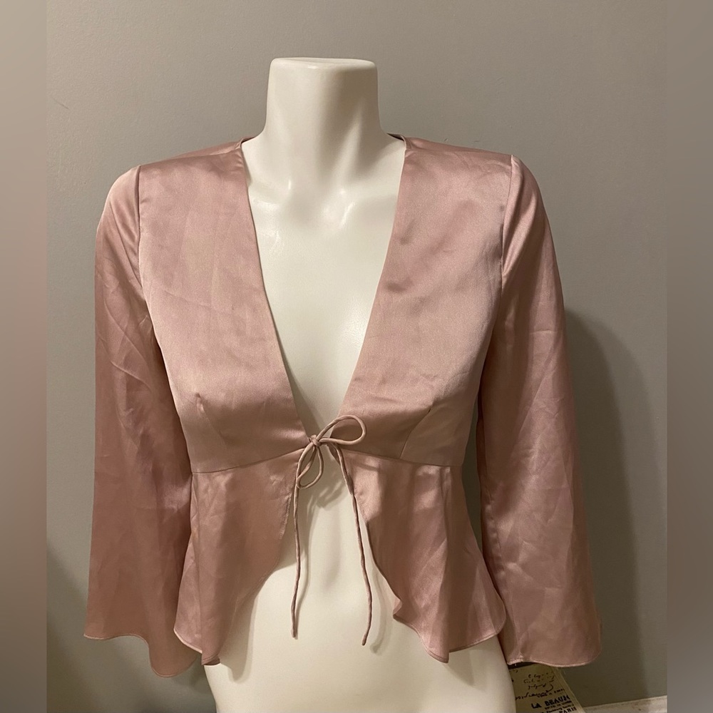 COTTON CANDY LA SATIN BOW TIE TOP